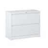 Modern 2 Drawer Steel Lateral File Cabinet With Lock, Metal Filing Cabinet For Home Office Use - White - Image 8