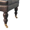 Buffalo - Leather Ottoman With Castor Legs - Black - Image 8