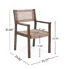 Outdoor Dining Chair (Set of 2), Patio Chairs - Gray / Light Brown - Image 3