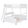 Full Over Full Bunk Bed With Desk - White - Image 2