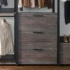 Monica - Wood Walk In Closet System With Spacious Storage In Wood And Metal Frame - Gray - Image 4