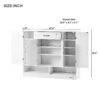 Sleek And Modern Shoe Cabinet With Adjustable Shelves, Space Saving Design Side Board For Various Sizes Of Items - White - Image 3