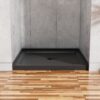 Anti Slip Center Drain Single Threshold Shower Base Slate - Black - Image 4