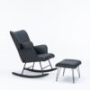 Rocking Chair, Glider Chair, Rocking Accent Chair With Lumbar Pillow And Ottoman For Living Room - Black - Image 11