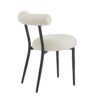 Dining Chair (Set of 2), Modern Dining Room Chairs, Black Metal Frame - White - Image 10