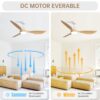 Modern Ceiling Fans Dimmable LED Light Quiet DC Reversible Motor For Indoor & Outdoor - White - Image 4