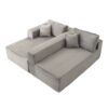 Compression Sectional Couch With Comfy Chaise, Boneless L Shape Sofa With Deep Seat, Minimalist Modular Couches Sleeper - Gray - Image 16