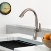 Kitchen Faucet With Pull Out Spray, Stainless Steel, 16" Height - Brushed Nickel - Image 5
