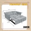Compact Loveseat With Trundle Sleeper And Storage Pocket - Gray - Image 3