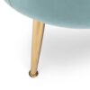 Modern Glam 3 Seater Sofa Velvet With Iron Legs - Turquoise - Image 10