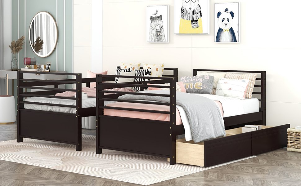 Twin Over Twin Bunk Bed With 2 Drawers - Espresso - Image 23