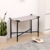 Boho Hand Woven Entryway Ottoman Vanity Chair Footrest Stool For Living Room Sofas - Gray - Image 4