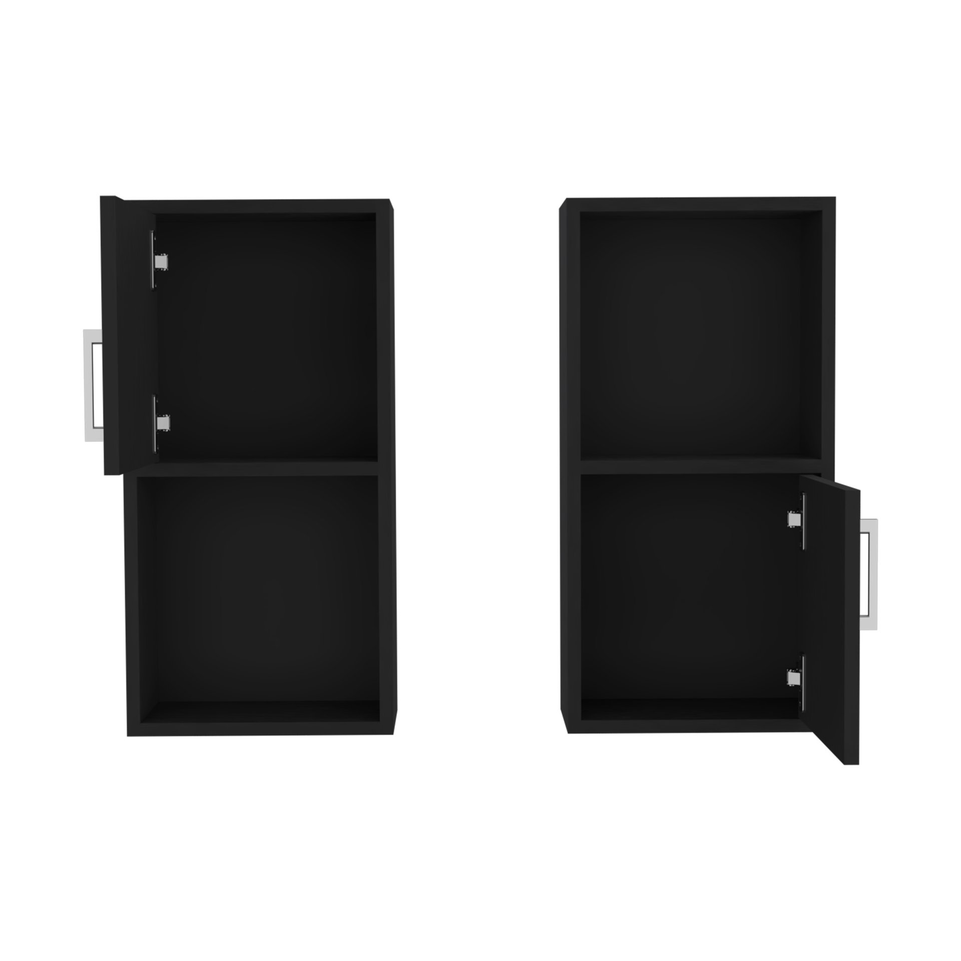 Wall Mounted Bathroom Medicine Cabinet Eak Two Doors, Two Shelves - Black - Image 6
