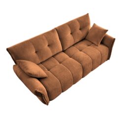Premium 2 Seater Sofa Ergonomic Design With High Resilience Foam Cushions, Modern Fabric - Burnt Orange