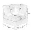 Modular Corner Sofa With Chenille Upholstery - Gray - Image 3