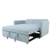 Loveseat Sleeper Pull Out Couch 3 In 1 Sofa Bed Adjustable Backrest - Light Blue - Image 11