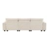 Sectional With Bluetooth Speaker Comfy Cloud Couch Set With Drop Down Table Cup Holders, USB Charger Storage Armrest Wide Seat Sofa - Beige - Image 7