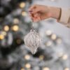 Christmas Ball Ornaments, Glass Decorative Hanging Ball Christmas Tree Ornaments, For Holiday Decorations (Set of 6) - White - Image 3