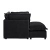 Modern Armchair Sofa Cozy Upholstered Sofa Chair With Movable Ottoman Chenille, Wide Seat & Curved Armrests - Black - Image 15