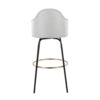 Ahoy - Contemporary Fixed Height Bar Stool Round Gold Footrest (Set of 2) - Light Gray / Black - Image 5