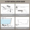 49'' Acrylic Freestanding Soaking Bathtub, Square-Shape Japanese Soaking Hot Tub, Sit-In Design With Chrome Overflow And Drain For Express Delivery 23Amazing-49 (W1920P179228) - Glossy White - Image 5