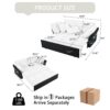 Modern Convertible Sleeper Sofa Bed With Pull Out Queen Design, Side Storage & Thick Cushions Chenille Loveseat For Living Room Or Bedroom 3 In 1 Function - - White - Image 11