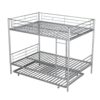 Full Over Full Metal Bunk Bed With Trundle - Silver - Image 7