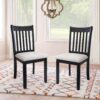 Modern Dining Chair (Set of 2) With Cushion Seats And Wooden Back - Black - Image 2