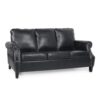 Contemporary 3 Seater Sofa With Nailhead Trim - Black - Image 6