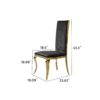 Dining Chair (Set of 2) With Unique Backrest Stainless Steel Legs - Gold - Image 3