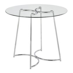 Cece - Contemporary Dinette Table - Chrome / Clear