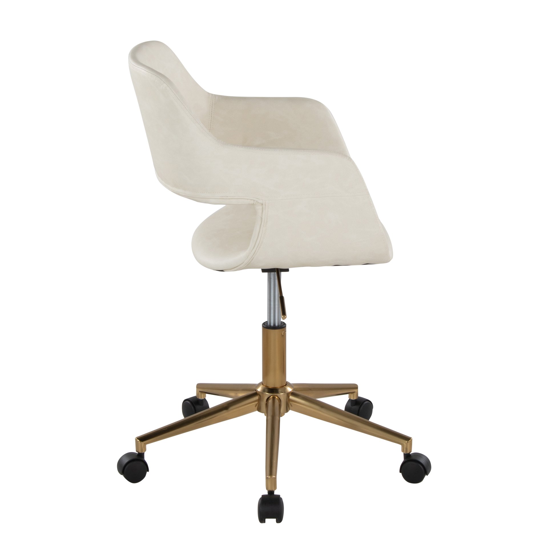 Margarite - Contemporary Task Chair - Gold / Cream - Image 2