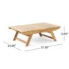 Outdoor Coffee Table With Open Slat Design And Acacia Wood Frame - Teak - Image 3