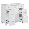 36" Bathroom Vanity With Sink, Soft Close Doors, And Adjustable Shelves Solid Frame - White - Image 15