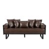 Contemporary Oversized Loveseat Upholstery And Accent Pillows - Dark Brown - Image 5
