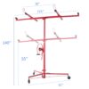 Drywall Panel Lifter Drywall Panel Hoist Jack Lifter Jack Rolling Caster Panel Hoist 11Ft - Red - Image 3