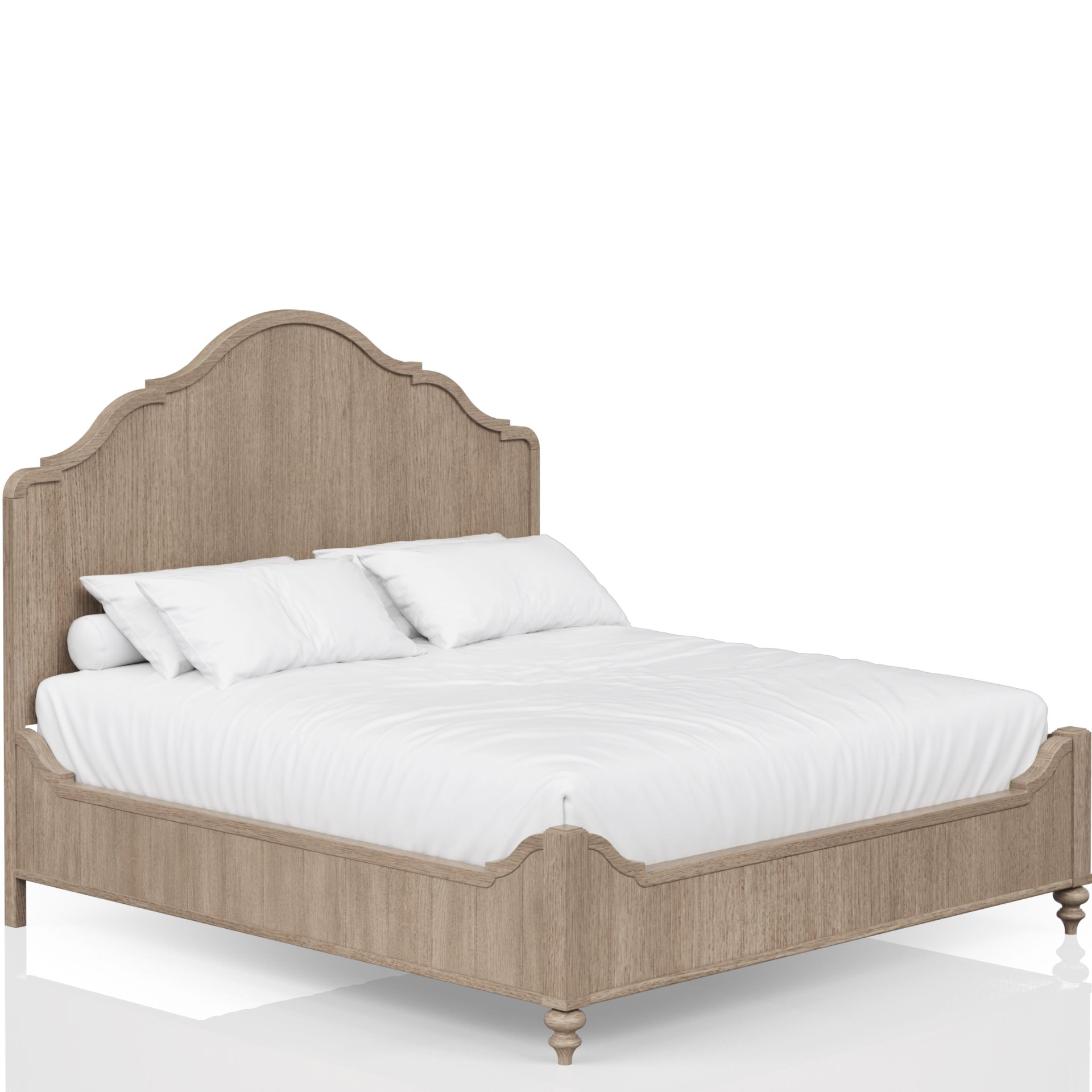 King Panel Bedroom Set With 3 Drawer Nightstand, Casual Dresser, Cane Mirror, 3 Drawer Cane Front Chest And Bench - Sand - Image 21