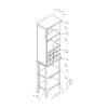 Wooden Wine Bottle Rack Metal Wine Glass Rack Four Shelves - Red Cocoa / Espresso - Image 4