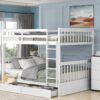 Full Over Full Bunk Bed With Ladders And 2 Storage Drawers - White - Image 13