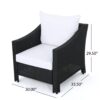 Antibes - Wicker Armchair With Water Resistant Cushions - Black - Image 3