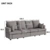 Modern Modular Sofa, 4 Seat Chenile Sectional Couch Set With 2 Pilows Included, Freely Combinable Indoor Funiture For Living Room, Apartment, Office - Dark Gray - Image 6