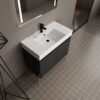 Minimalist 36" Freestanding Bathroom Vanity With Resin Sink And Storage Cabinet - Dark Oak - Image 8