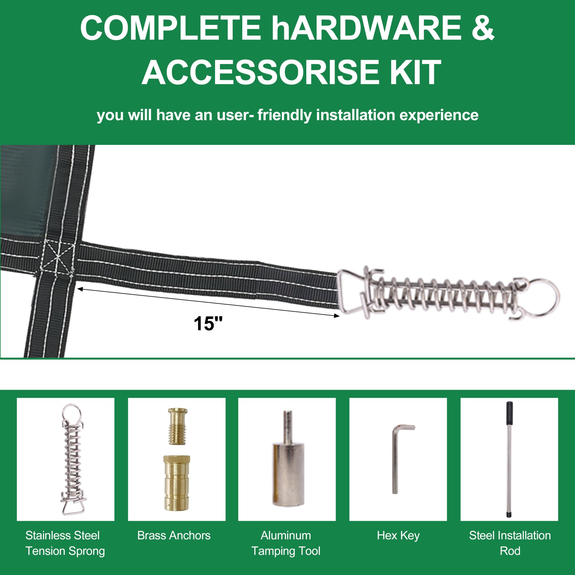 Green Mesh Pool Safety Cover For 20 X 40Ft Rectangular Inground Winter Swimming Pools With 4 X 8Ft Center End Step, Triple Stitched High Strength Mesh - Green - Image 6