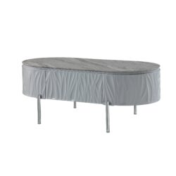 Yukino - High Gloss Coffee Table - Chrome / Gray