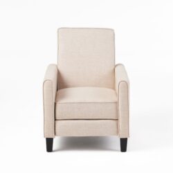 Linen Push Back Chair For Elegant Home - Light Beige