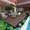 Stone Style 12" Patio Deck Tiles Diy Interlocking Floor Tiles, 44 Pieces - Red Brown - Image 2