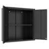 Metal Wall Mounted Tool Storage Cabinet With 2 Locking Doors, Adjustable Shelf, And Drawer - Black - Image 11