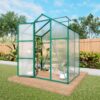 Newly Marketed Gain Height Windproof Aluminum Greenhouse 6 X 4 Ft Polycarbonate Greenhouse Raised Base And Anchor Aluminum Heavy Duty Walk - In Greenhouses For Outdoor Backyard In All Season - Green - Image 14