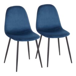 Pebble - Contemporary, Chair (Set of 2) - Black / Blue