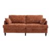 Modern Style Chenille 2 Seater Sofa With LED Light, USB Charging Port & Storage Bag - Orange - Image 27